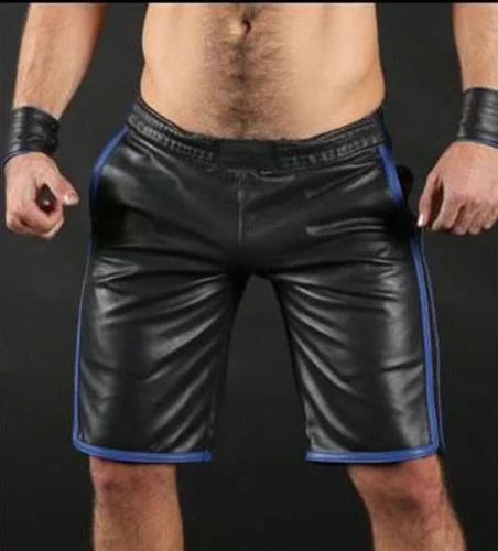 Koza Leathers Men's Real Lambskin Leather Shorts MS004