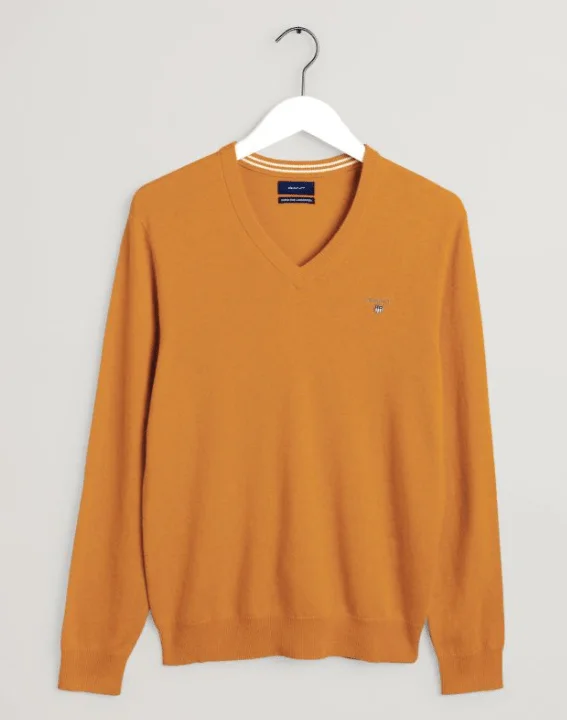 GANT Superfine Lambs Wool V Neck Sweater