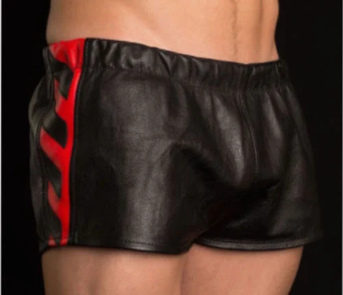 Koza Leathers Men's Real Lambskin Leather Boxer Shorts MS034