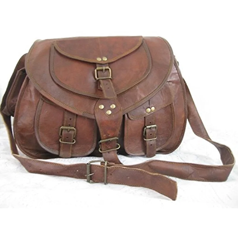 Handmade Leather Satchel Saddle Retro Rustic Vintage Bag (Unisex)