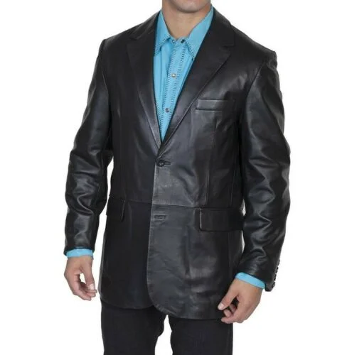 Koza Leathers Men's Real Lambskin Leather Blazer KB164