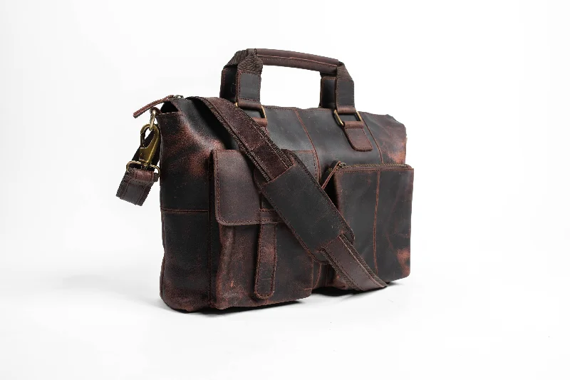 Brown Leather Portfolio Briefcase