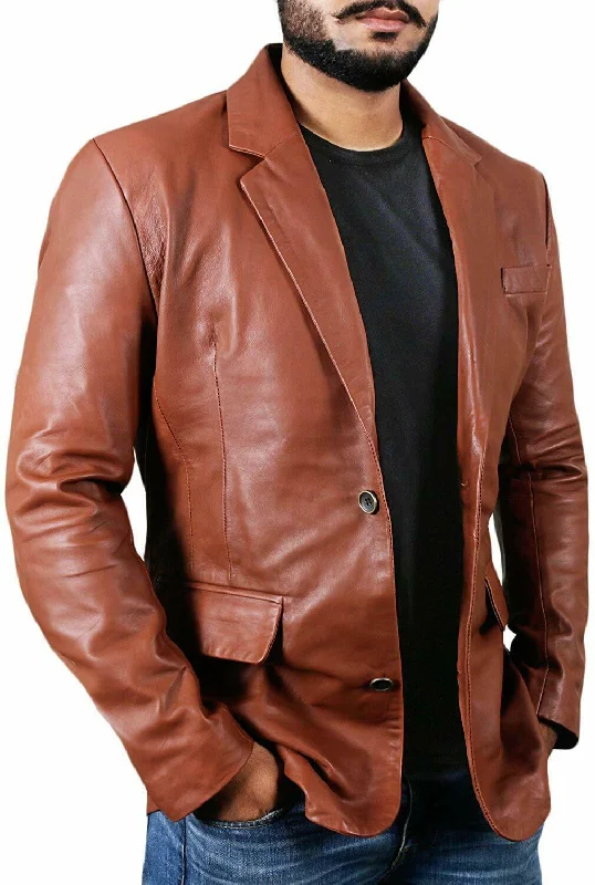 Koza Leathers Men's Real Lambskin Leather Blazer KB133