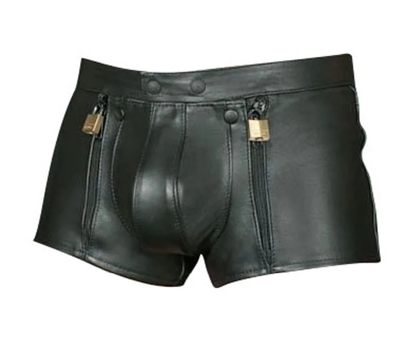 Koza Leathers Men's Real Lambskin Leather Boxer Shorts MS038