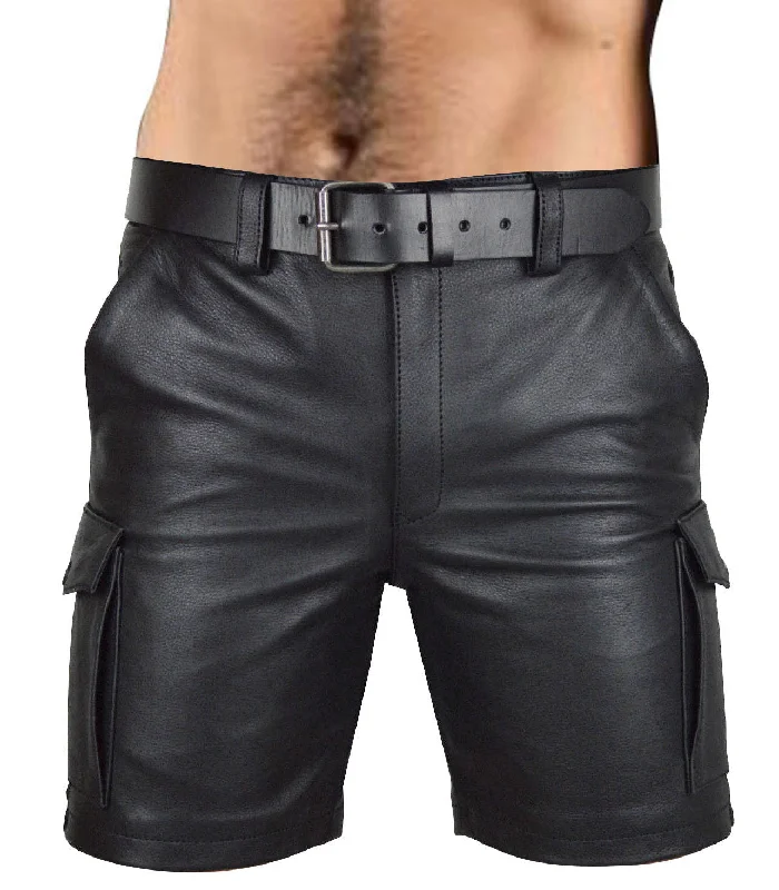 Koza Leathers Men's Real Lambskin Leather Boxer Shorts MS037