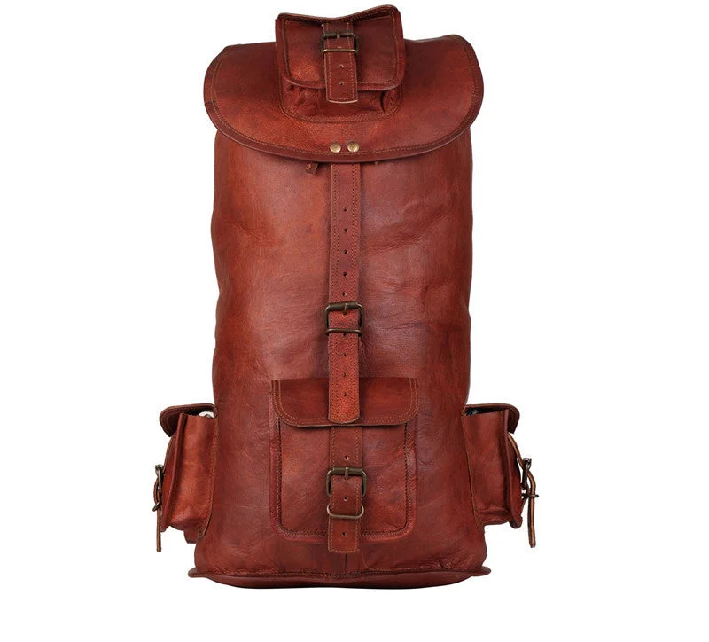 Full Grain Leather Backpack 20"