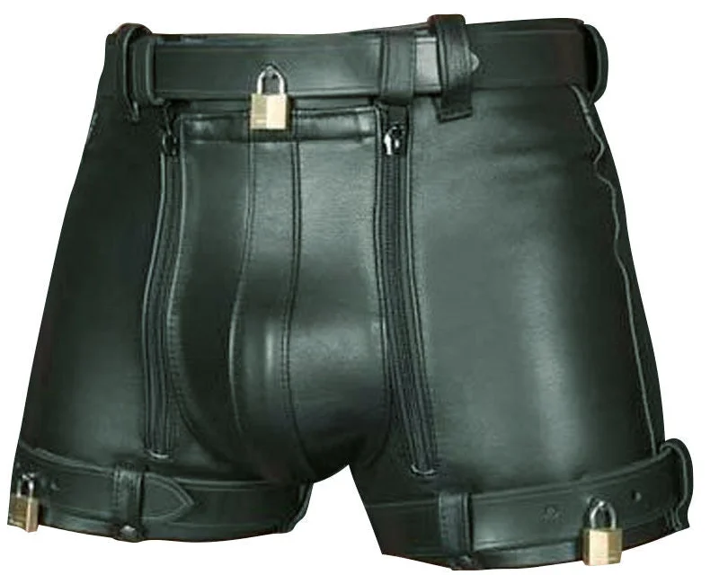 Koza Leathers Men's Real Lambskin Leather Boxer Shorts MS042