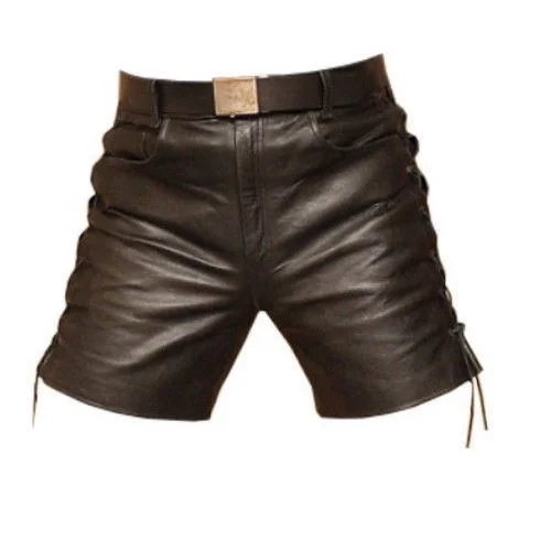 Koza Leathers Men's Real Lambskin Leather Shorts MS009