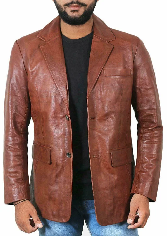 Koza Leathers Men's Real Lambskin Leather Blazer KB142