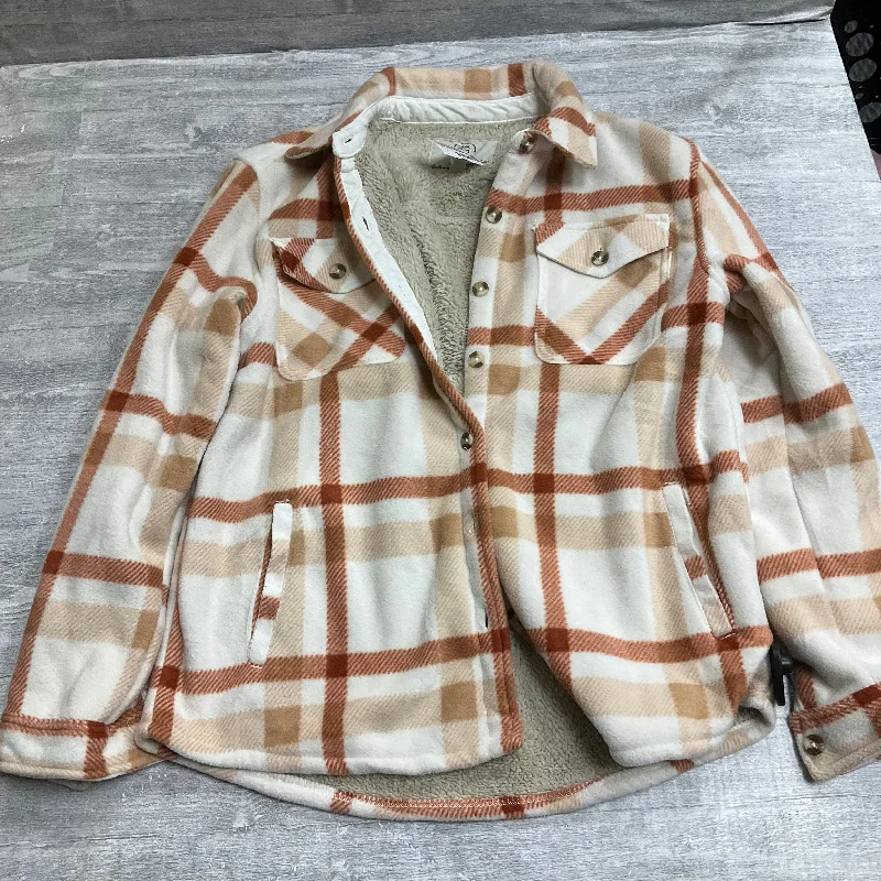 Jacket Shirt By Sage In Plaid Pattern, Size: S