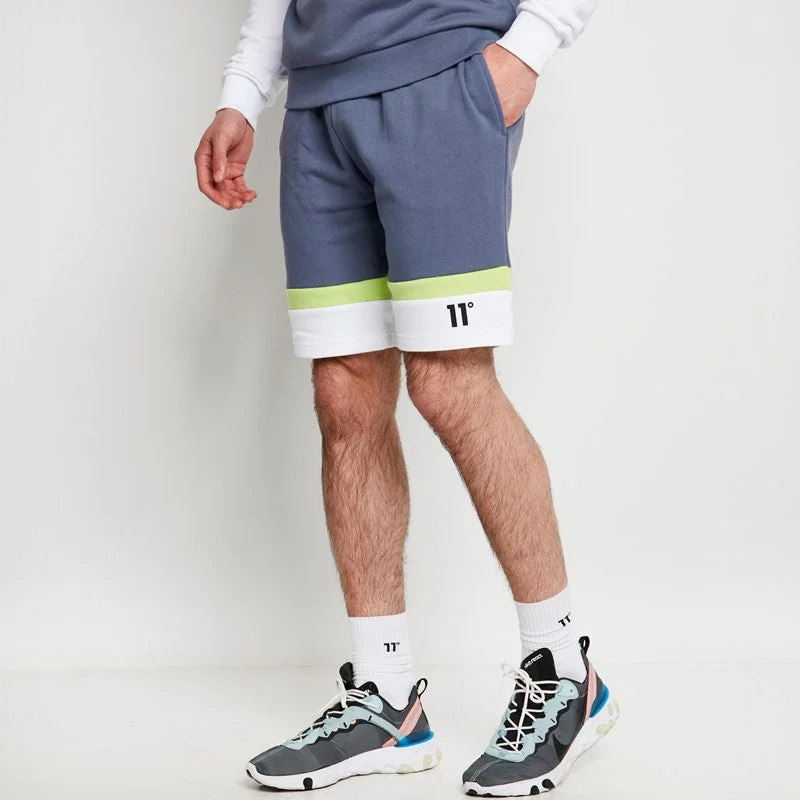 Neo Triple Panel Sweat Shorts - Twister Grey / White / Sharp Green