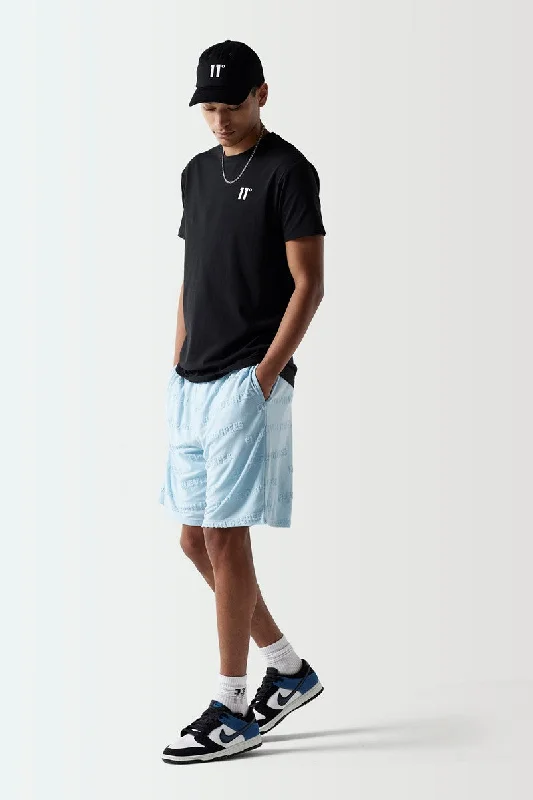 Embossed Towelling Shorts - Ice Blue