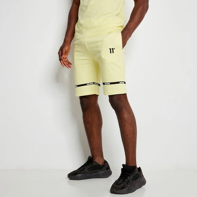 Cut & Sew Taped Sweat Shorts - Yellow Sherbet