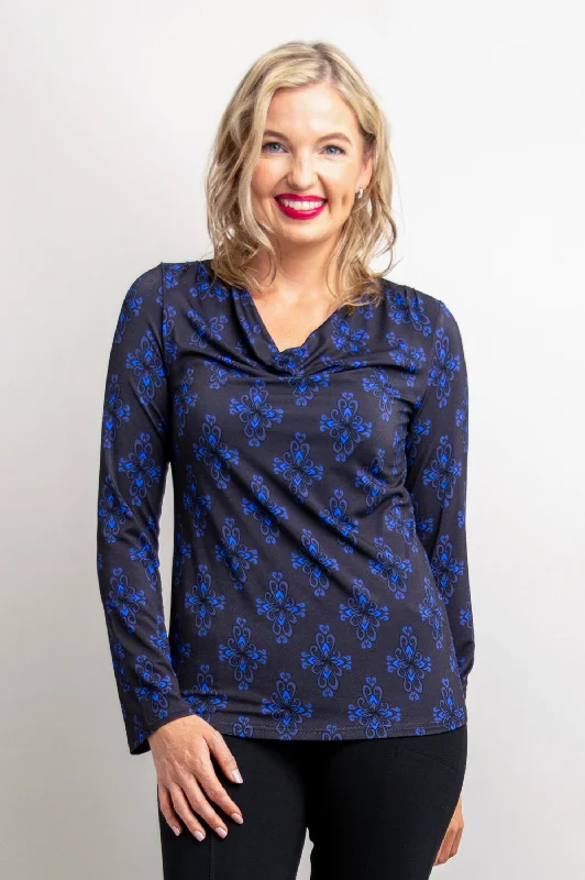 Charisse Long Sleeve Top, Blue French, Bamboo - Final Sale