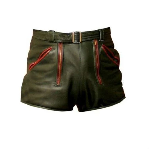 Koza Leathers Men's Real Lambskin Leather Shorts MS008