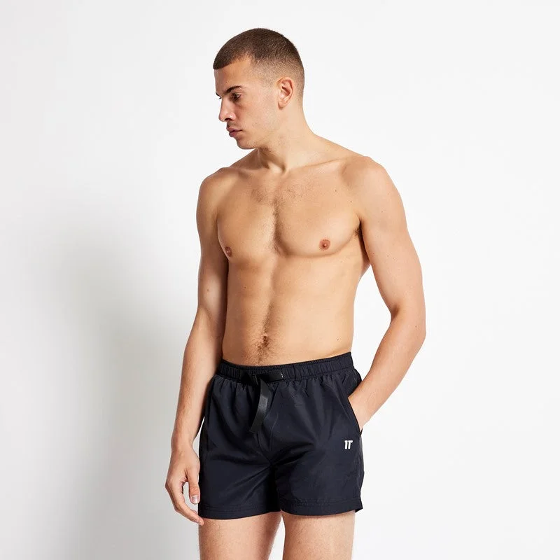 Belted Swim Shorts - Black