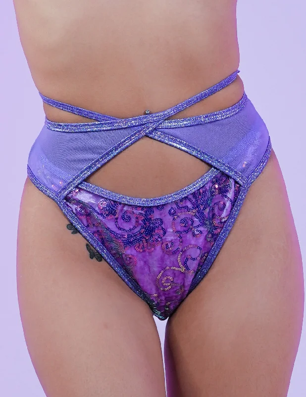 Lavender Cosmic Sequin Wrap Bottoms