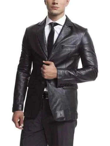 Koza Leathers Men's Real Lambskin Leather Blazer KB155