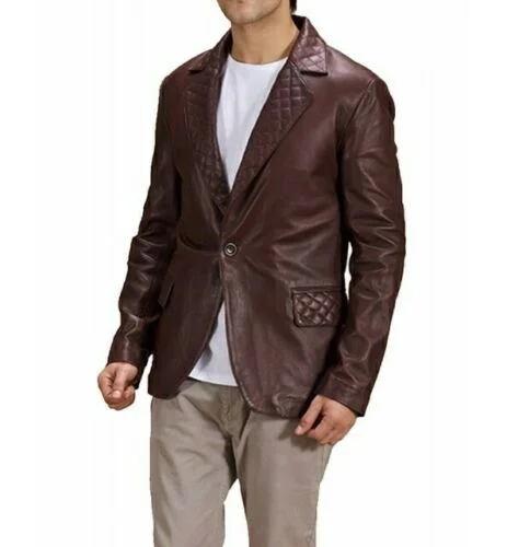 Koza Leathers Men's Real Lambskin Leather Blazer KB161