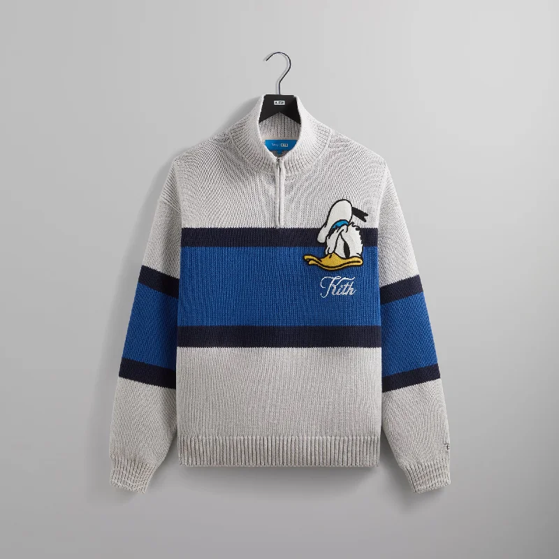 Disney | Kith for Donald Duck Quarter Zip Wyona Sweater - Light Heather Grey