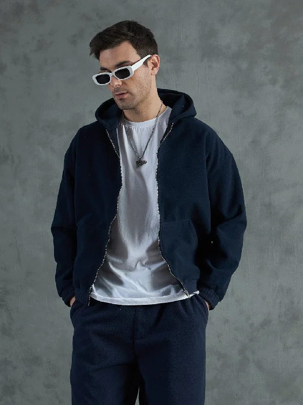 Navy Minimalist Polar Hoodie