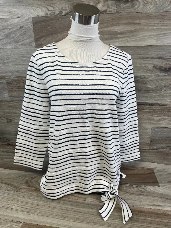 Top Long Sleeve By Talbots In Striped Pattern, Size: M