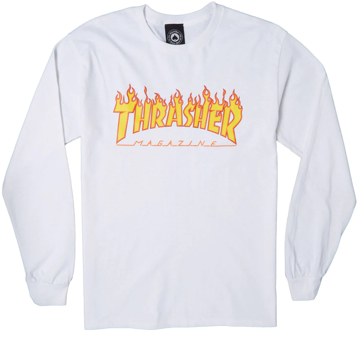 Thrasher Flame Long Sleeve T-Shirt - White