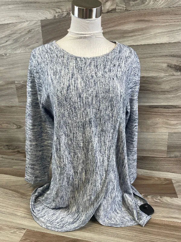 Top Long Sleeve By Pure Jill In Blue & Grey, Size: M