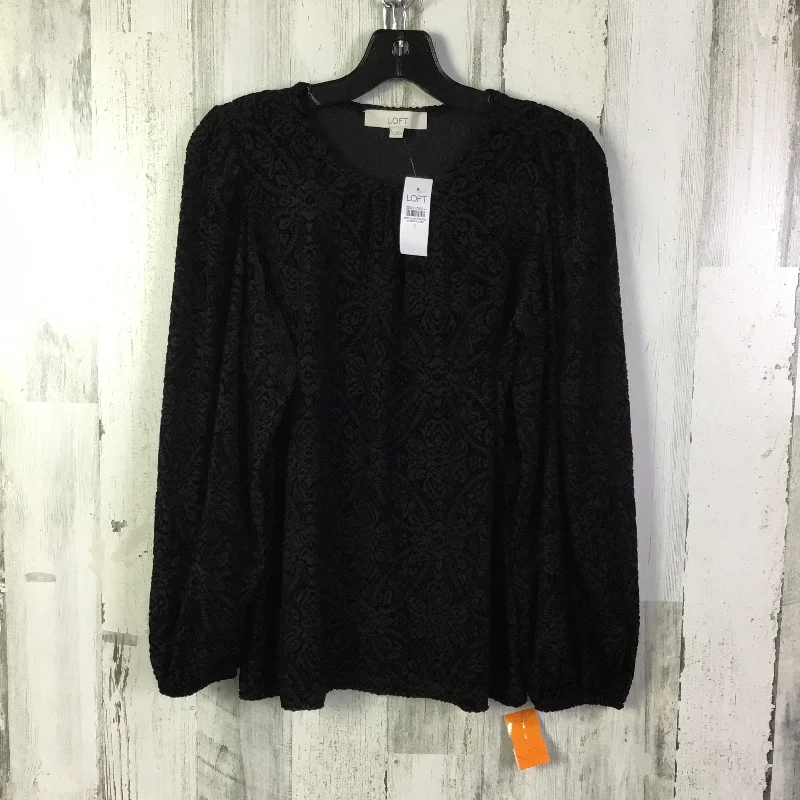 Top Long Sleeve By Loft In Black, Size: S