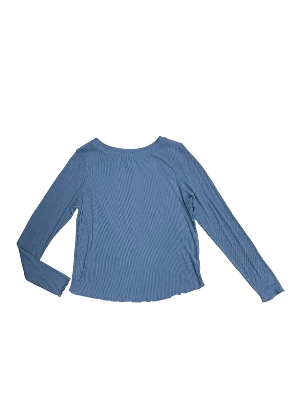 Athletic Top Long Sleeve Collar By Joy Lab In Blue, Size: Xs