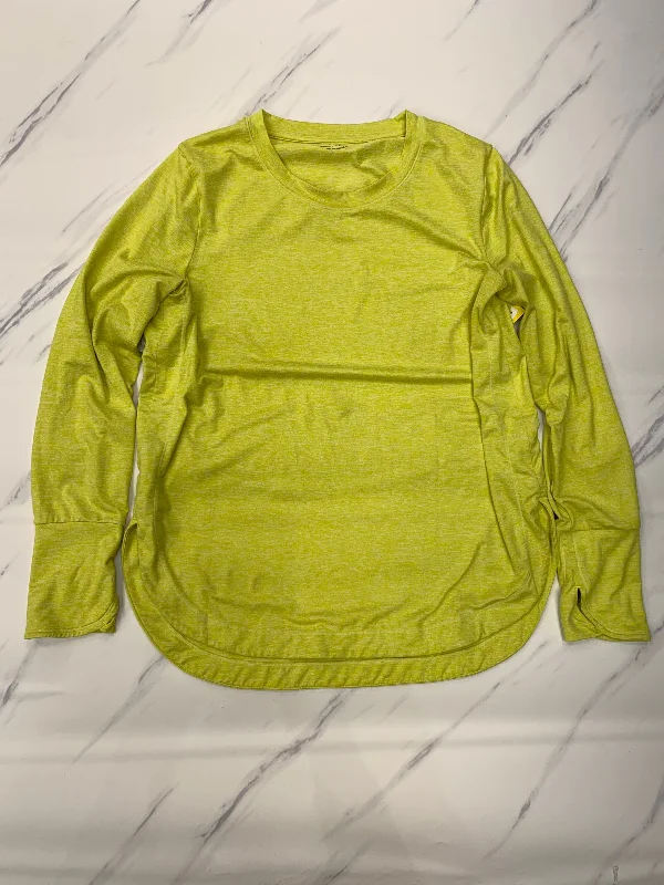 Athletic Top Long Sleeve Collar By Athleta In Yellow, Size: L