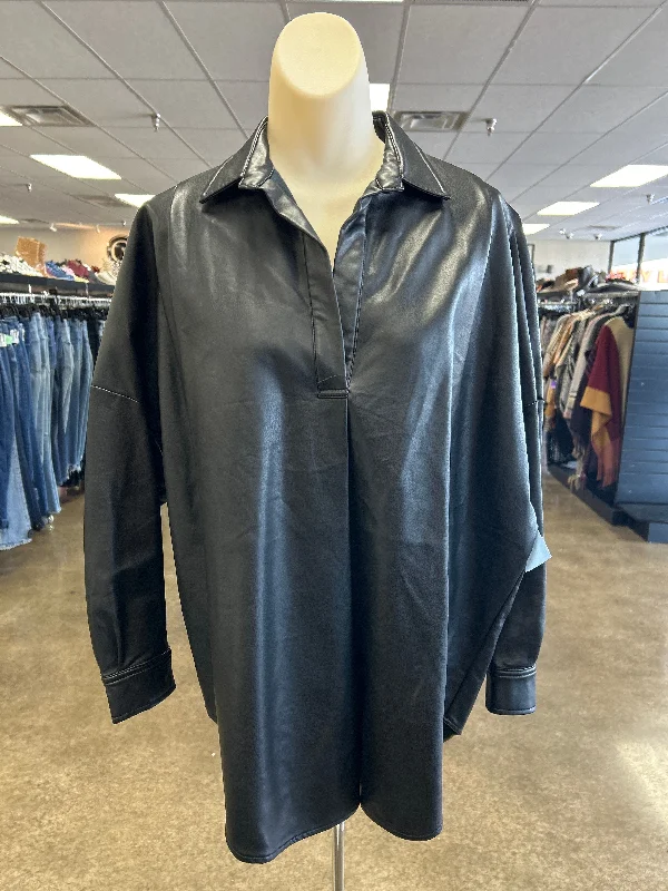 Top Long Sleeve By French Connection In Black, Size: M