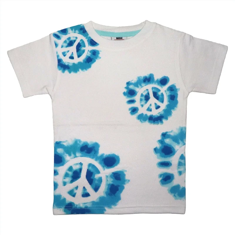 Mish Boys White Tie Dye Peace T Shirt