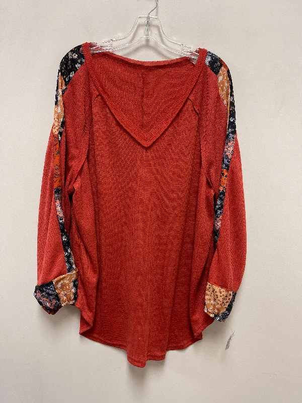 Top Long Sleeve By Clothes Mentor In Orange, Size: 3x