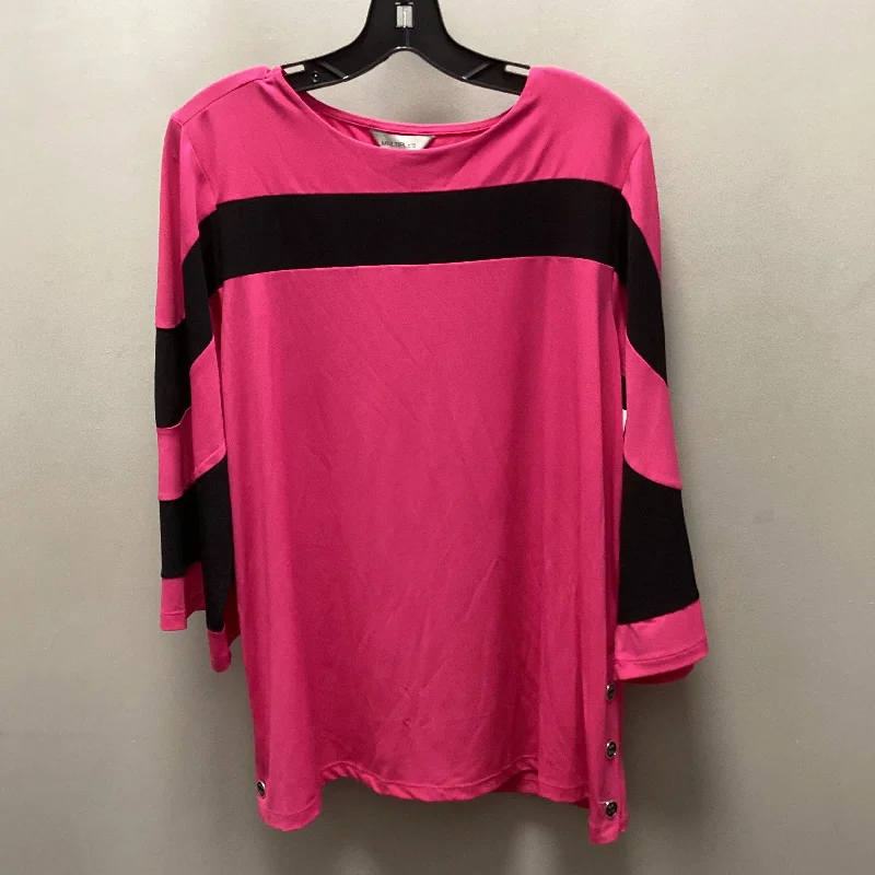 Top 3/4 Sleeve By Multiples In Pink, Size: M