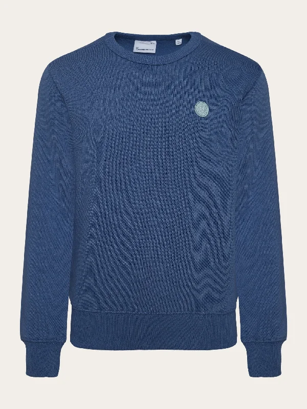 Badge crew neck sweat - Moonlight Blue