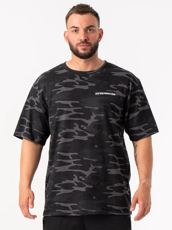 Energy Oversized T-Shirt - Black Camo