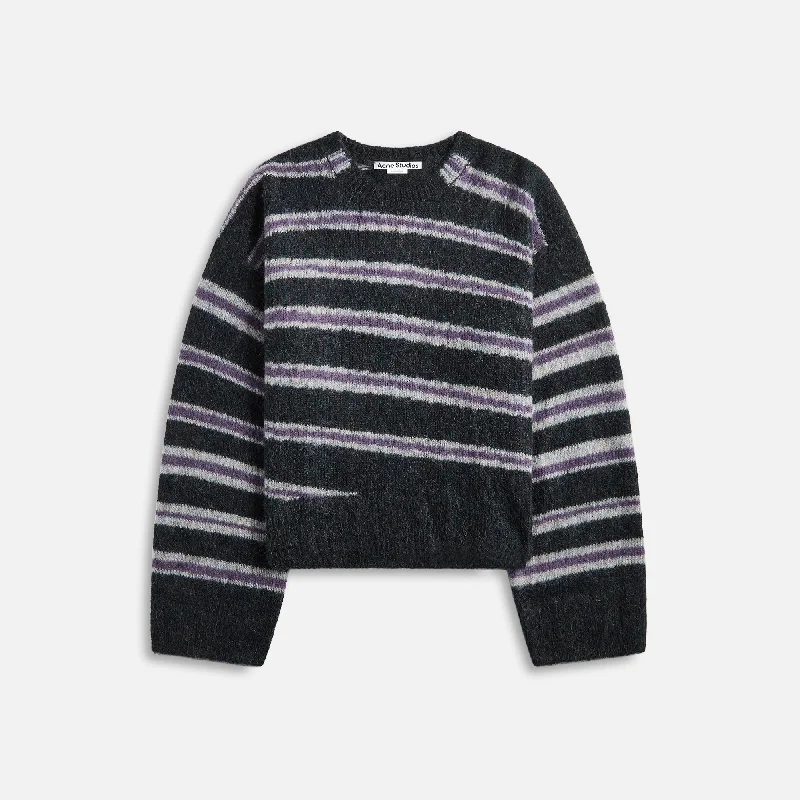 Acne Studios Kwatta Vase Spiral Sweater - Dark Grey Melange / Multi