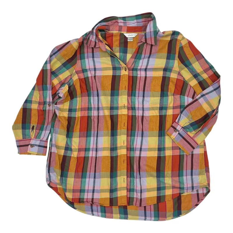 Top Ls By Cj Banks In Plaid Pattern, Size:2X