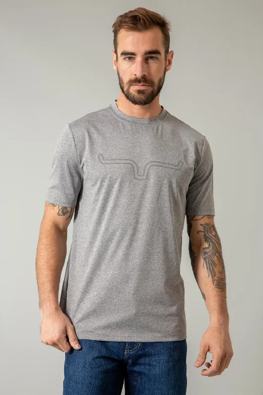 Kimes Ranch Mens Outlier Tech Heather Grey Cotton Blend S/S T-Shirt