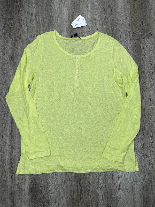 Top Long Sleeve By Banana Republic In Yellow, Size: Xl