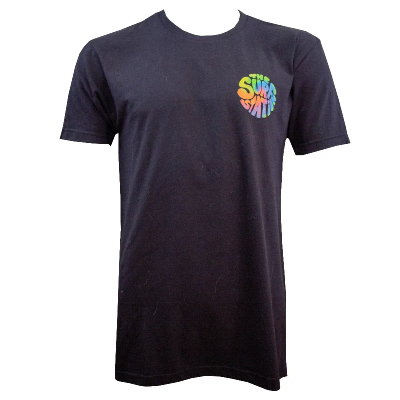 Surf Station Hippie Logo Men's S/S T-Shirt - Black