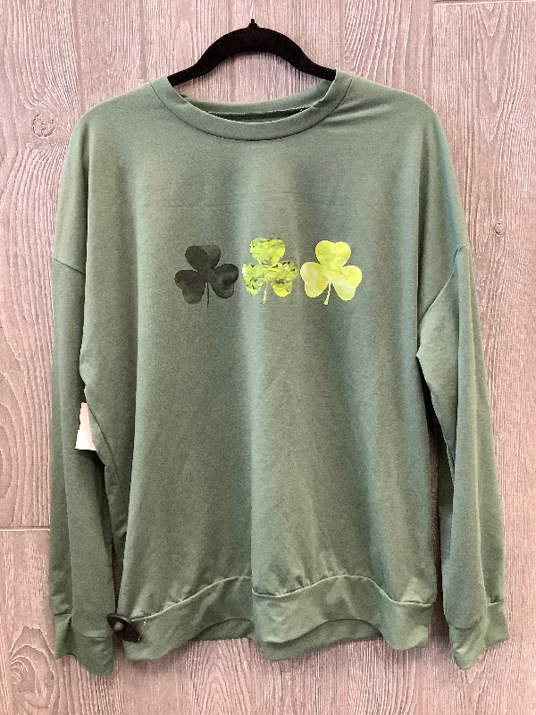 Top Long Sleeve By Holiday Time In Green, Size: Xl