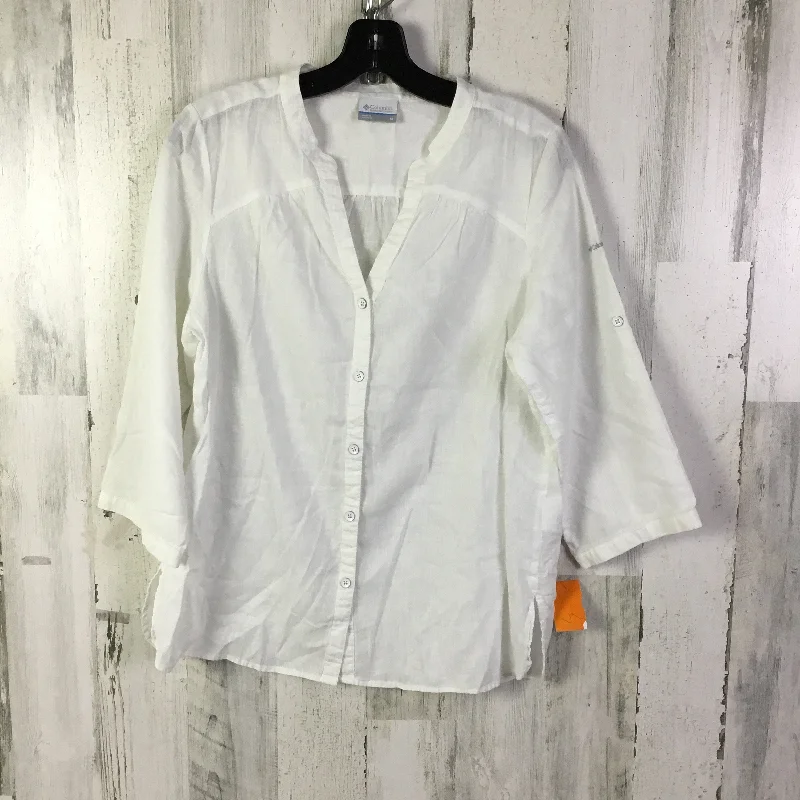 Top 3/4 Sleeve By Columbia In White, Size: M