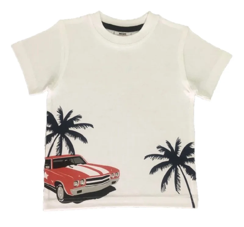 Mish Boys White Car Palm Tree T Shirt