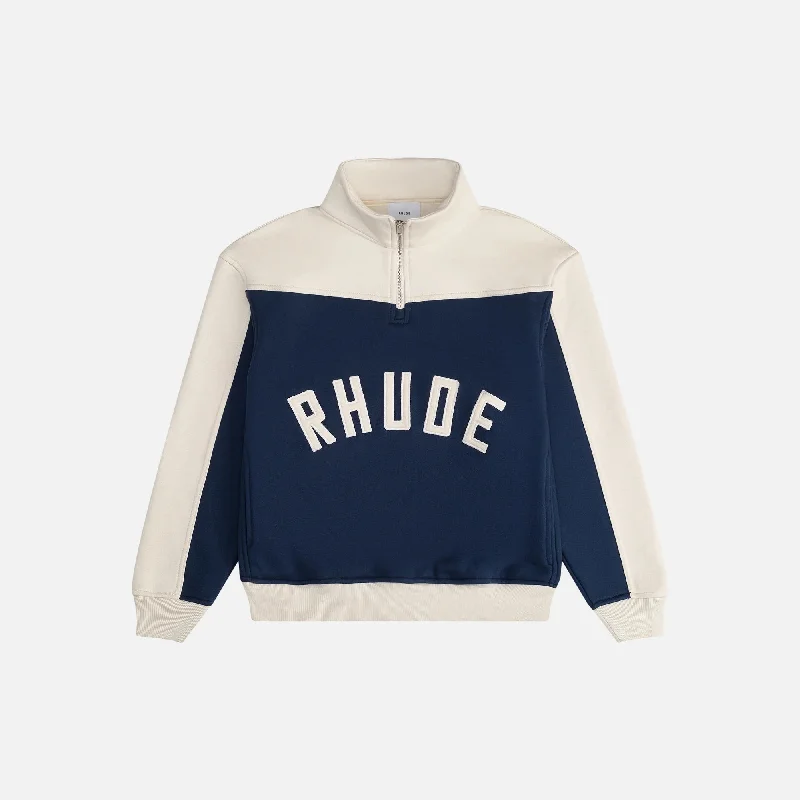 Rhude Contrast Quarter-Zip Varsity - Midnight Blue