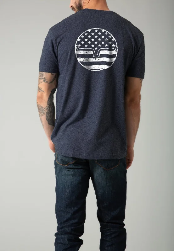 Kimes Ranch Mens American Bullseye Midnight Navy Cotton Blend S/S T-Shirt