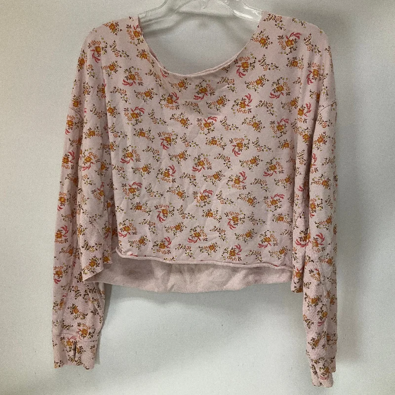 Top Long Sleeve By Aerie In Floral Print, Size: L