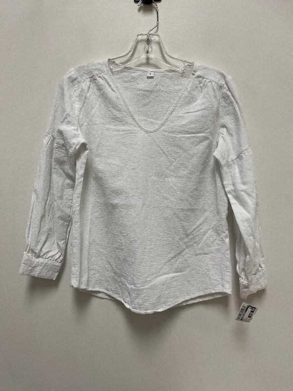 Top Long Sleeve By Clothes Mentor In White, Size: S