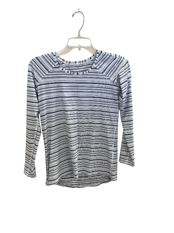 Athletic Top Long Sleeve Crewneck By Lululemon In Striped Pattern, Size: 2